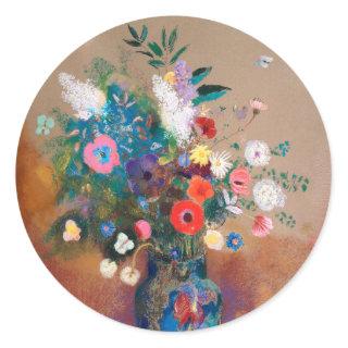 Bouquet Of Wild Field Flowers - Odilon Redon Classic Round Sticker