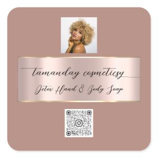 Boutique Online Shop Rose QR Code Logo Skin Square Sticker