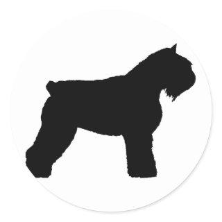 Bouvier des Flandres Dog (in black) Classic Round Sticker