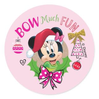 Bow Much Fun Classic Round Sticker