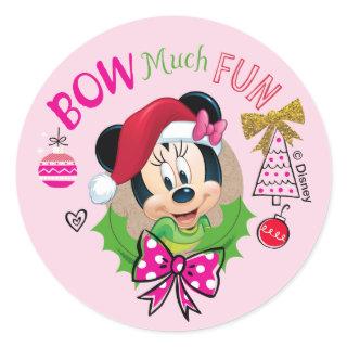 Bow Much Fun Classic Round Sticker