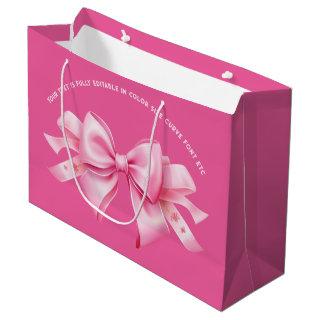 Bow on Trendy Barbiedoll Bubblegum Pink  Large Gift Bag