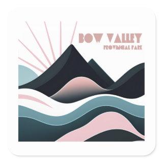 Bow Valley Provincial Park Colored Hills Square Sticker
