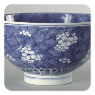 Bowl decorated with cherry blossom square sticker