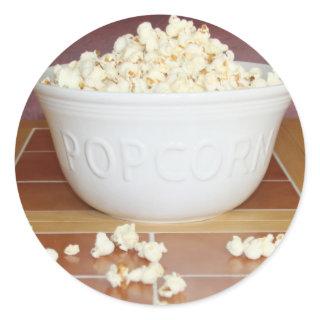 Bowl of Popcorn Classic Round Sticker