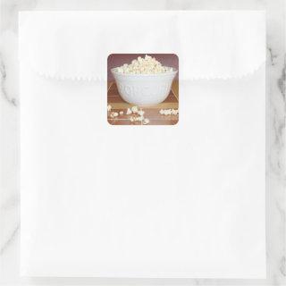 Bowl of Popcorn Square Sticker