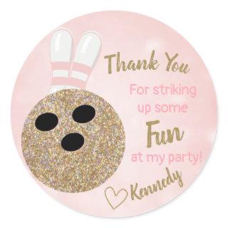 Bowling Party Glitter, Thank you favor tag