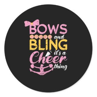 Bows And Bling Its A Cheer Thing Cheerleader Dance Classic Round Sticker