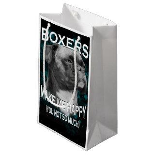 Boxer Dog Animal Lovers Art Text Small Gift Bag