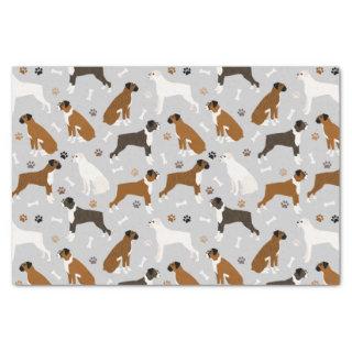 Boxer Dog Bones and Paws Tissue Paper