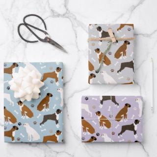 Boxer Dog Bones and Paws  Sheets