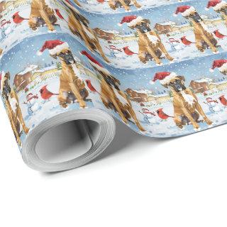 Boxer Dog Winter Wonderland Christmas Joy