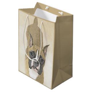 Boxer Painting - Cute Original Dog Art Medium Gift Bag