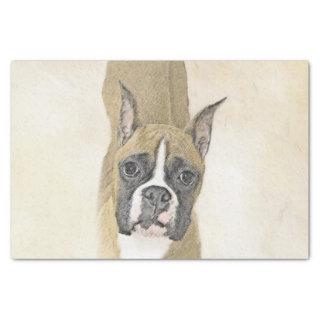 Boxer Painting - Cute Original Dog Art Tissue Paper