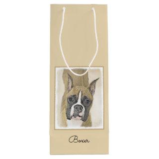 Boxer Painting - Cute Original Dog Art Wine Gift Bag