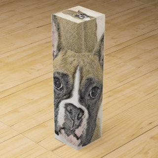 Boxer Painting - Cute Original Dog Art Wine Gift Box