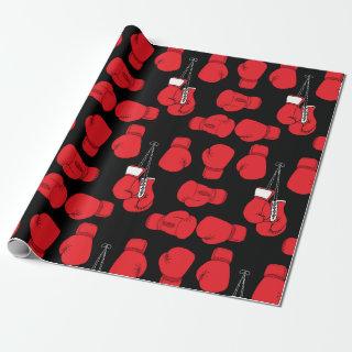 Boxer Red Boxing Gloves Patterned