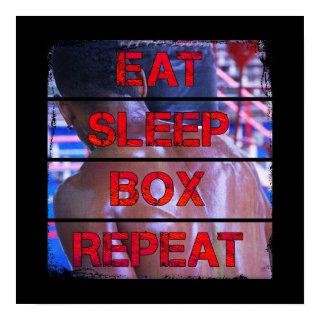 Boxer Training Quote Eat Sleep Box Repeat Poster