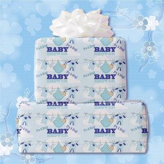 Boy Blue Baby Shower Personalize Name Text