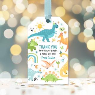 Boy Blue Dinosaur Birthday Party  Gift Tags