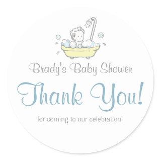 Boy Bubble Bath Baby Shower Thank You Stickers