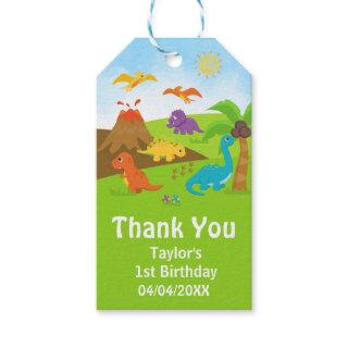 Boy Dinosaurs Birthday Party Thank You Gift Tags