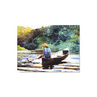 Boy Fishing, artwork by Winslow Homer Canvas Print