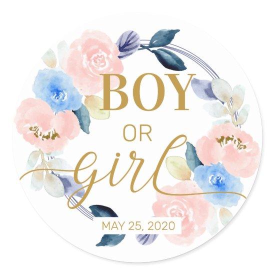 Boy or Girl Gender Reveal Stickers