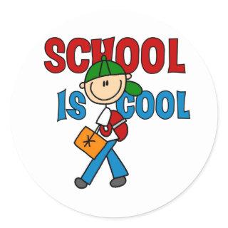 Boy School is Cool Classic Round Sticker
