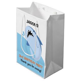 Boy Shark Birthday Party Supplies Custom Guest Medium Gift Bag