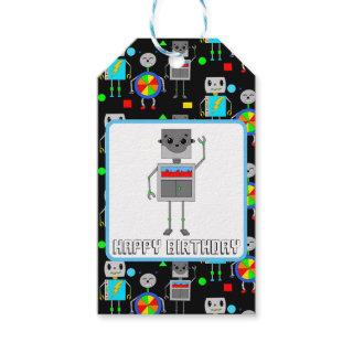 Boy's Birthday Robot To and From  Gift Tags