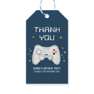 Boys Cool Blue Gaming Thank You Kids Birthday Gift Tags