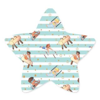 Boys Gymnastics Rings Parallel Bars Pommel Horse  Star Sticker