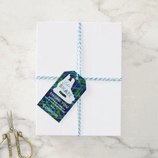 Boys Ice Hockey Skating Birthday Neon Gift Tags