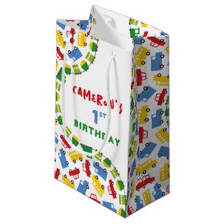 Boys Toys Fun Colorful Transport Birthday Party Small Gift Bag