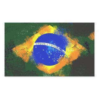 BR Brasil brazilian flag Rectangular Sticker