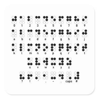 Braille alphabet blind letters symbol square sticker