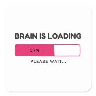 Brain is loading, please wait square sticker