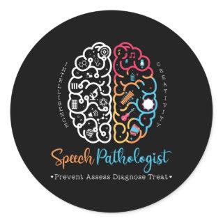 Brain Of A Speech Pathologist Speech Language Ther Classic Round Sticker