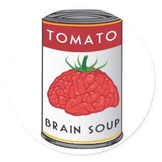 brain soup classic round sticker