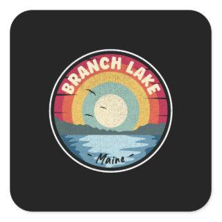 Branch Lake Maine Colorful Scene Square Sticker