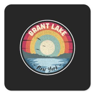 Brant Lake New York Colorful Scene Square Sticker