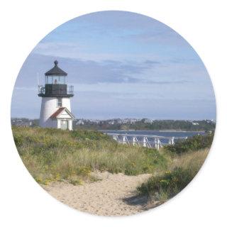 Brant Point Lighthouse Classic Round Sticker