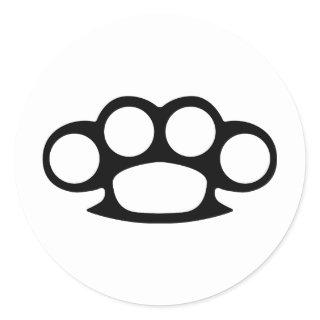 Brass Knuckle Duster Classic Round Sticker