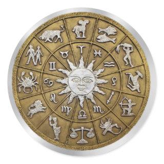 Brass Zodiac Wheel Sticker