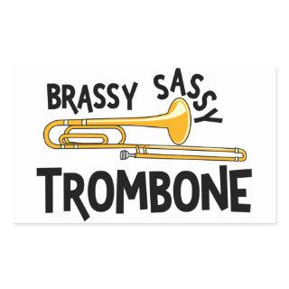 Brassy Sassy Trombone Rectangular Sticker