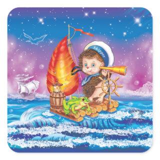 Brave sailor square sticker