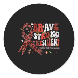Brave Strong Resilient World Sickle Cell Day  Classic Round Sticker