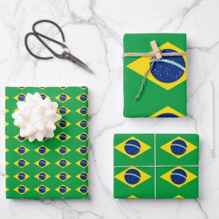 Brazil flag  Flat Sheet Set of 3