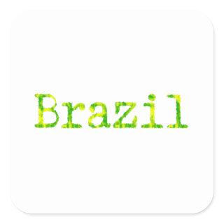 Brazil Green and Yellow Font Sticker
